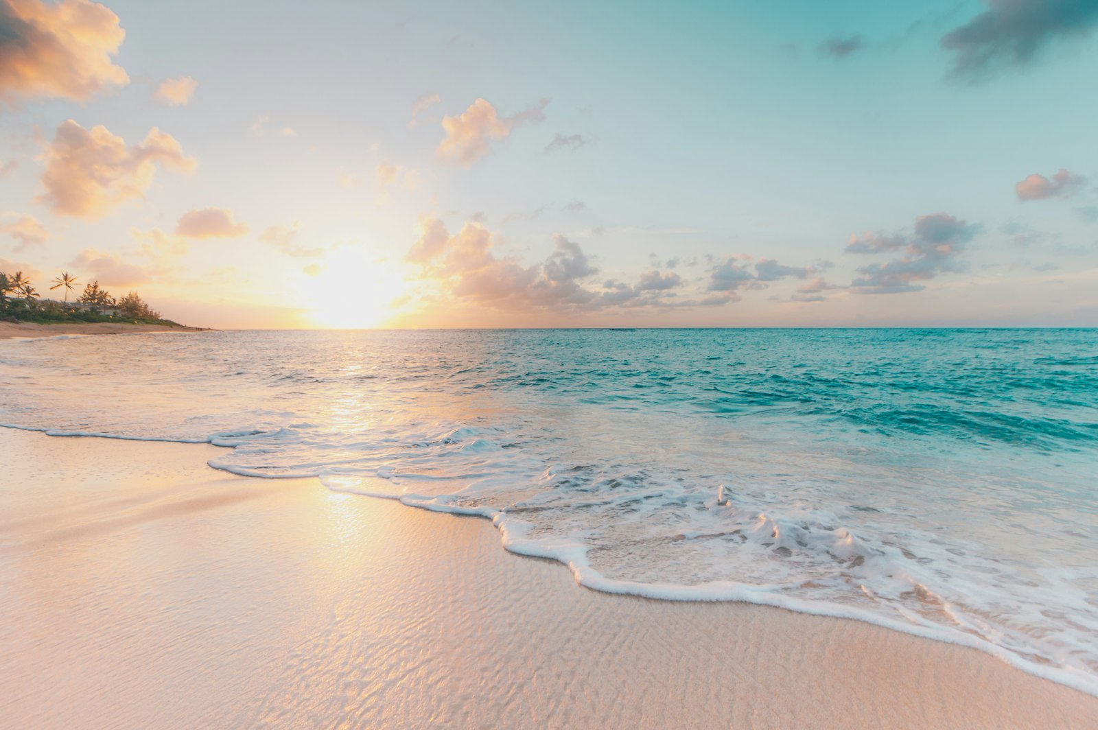 Gentle sunrise over calm water